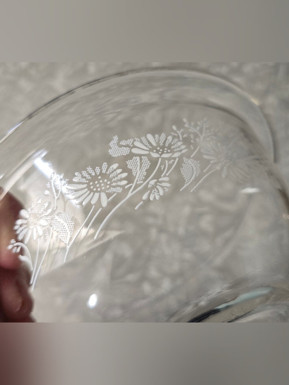 Pyrex Clear Colonial Mist White Lace Set Of 3 Mixing Bowls - Picture 14 of 14